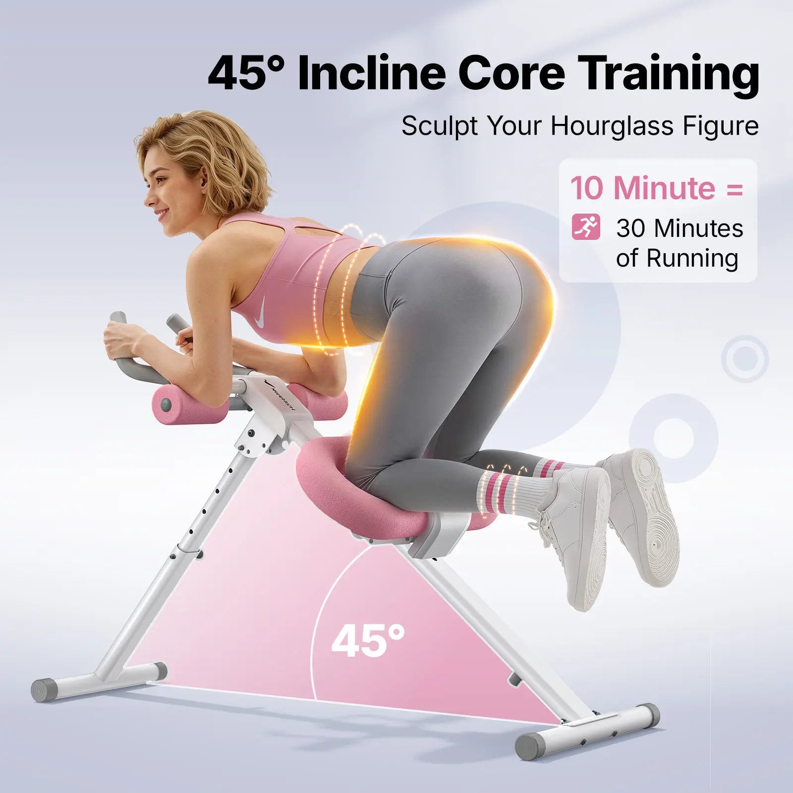 Merach Adjustable Ab Trainer Machine with LCD Monitor, Foldable Ab Exercise Machine for Abs, Arm, Leg, Buttocks Shaper, Core & Ab Trainer at Home Gym for Women, Workout Equipment Backtoschool