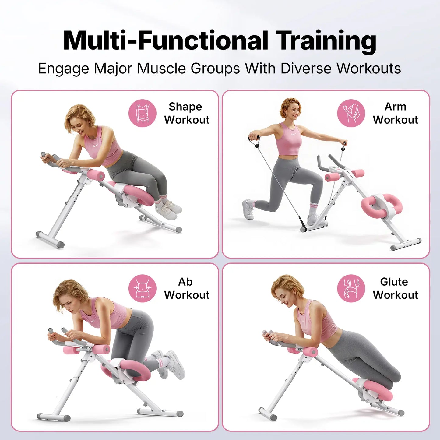 Merach Adjustable Ab Trainer Machine with LCD Monitor, Foldable Ab Exercise Machine for Abs, Arm, Leg, Buttocks Shaper, Core & Ab Trainer at Home Gym for Women, Workout Equipment Backtoschool