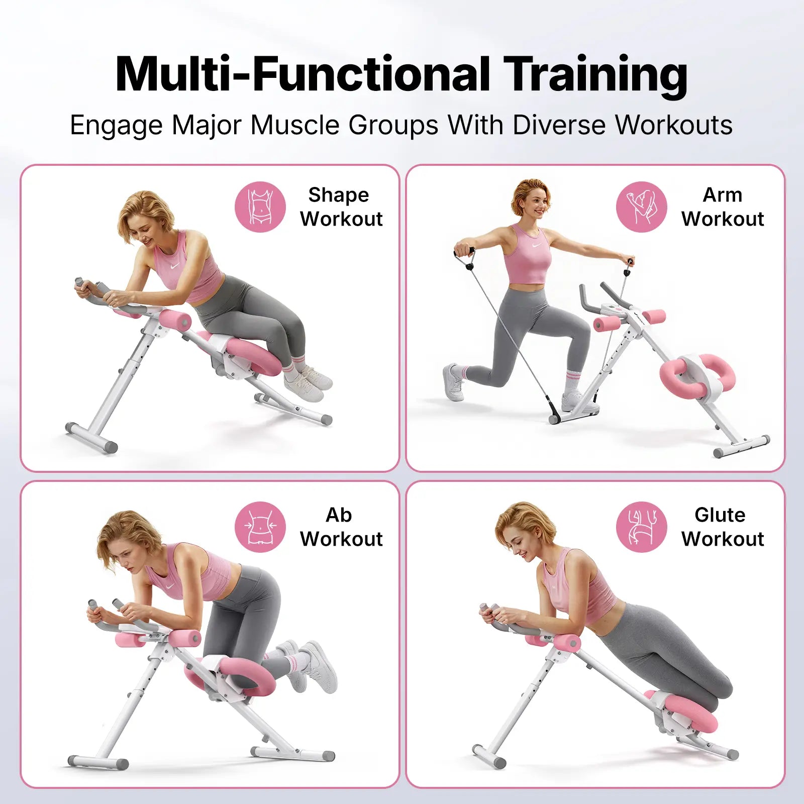 Merach Adjustable Ab Trainer Machine with LCD Monitor, Foldable Ab Exercise Machine for Abs, Arm, Leg, Buttocks Shaper, Core & Ab Trainer at Home Gym for Women, Workout Equipment Backtoschool