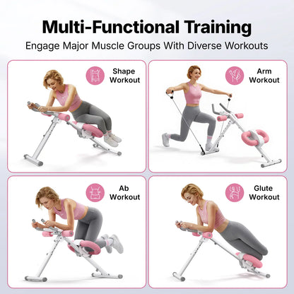 Merach Adjustable Ab Trainer Machine with LCD Monitor, Foldable Ab Exercise Machine for Abs, Arm, Leg, Buttocks Shaper, Core & Ab Trainer at Home Gym for Women, Workout Equipment Backtoschool