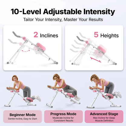 Merach Adjustable Ab Trainer Machine with LCD Monitor, Foldable Ab Exercise Machine for Abs, Arm, Leg, Buttocks Shaper, Core & Ab Trainer at Home Gym for Women, Workout Equipment Backtoschool