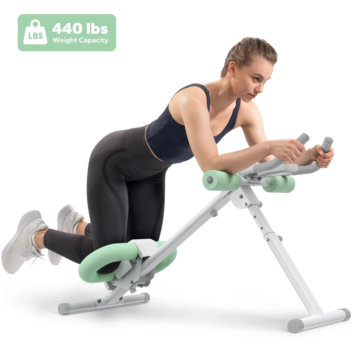 Merach Adjustable Ab Trainer Machine with LCD Monitor, Foldable Ab Exercise Machine for Abs, Arm, Leg, Buttocks Shaper, Core & Ab Trainer at Home Gym for Women, Workout Equipment Backtoschool