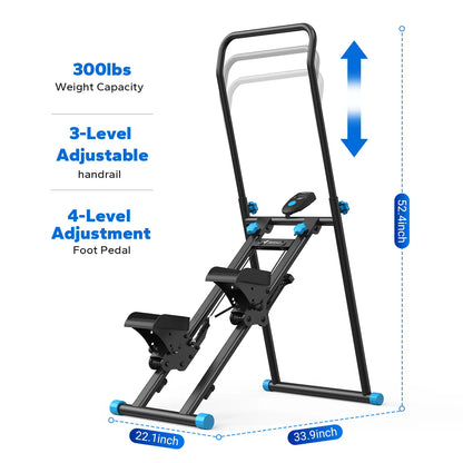 Merach Stair Stepper with Handlebar for Full-Body Workout,330Lbs Capacity, Compact Cardio Climber Exercise Machinewith Adjustable Pedals, Vertical Climber, Outdoorfun for Home Gym Backtoschool