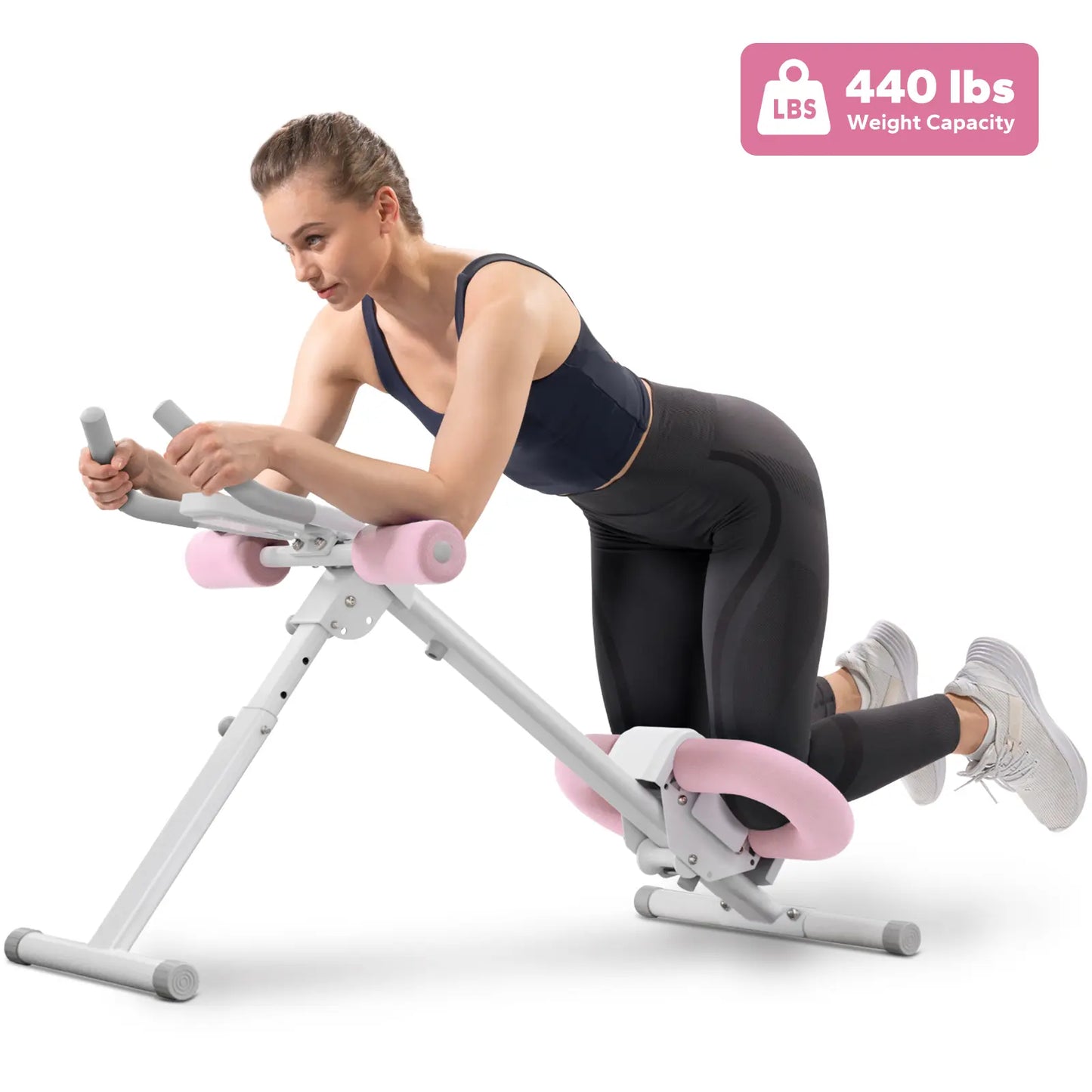 Merach Adjustable Ab Trainer Machine with LCD Monitor, Foldable Ab Exercise Machine for Abs, Arm, Leg, Buttocks Shaper, Core & Ab Trainer at Home Gym for Women, Workout Equipment Backtoschool