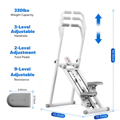 Merach Stair Stepper with Handlebar for Full-Body Workout,330Lbs Capacity, Compact Cardio Climber Exercise Machinewith Adjustable Pedals, Vertical Climber, Outdoorfun for Home Gym Backtoschool
