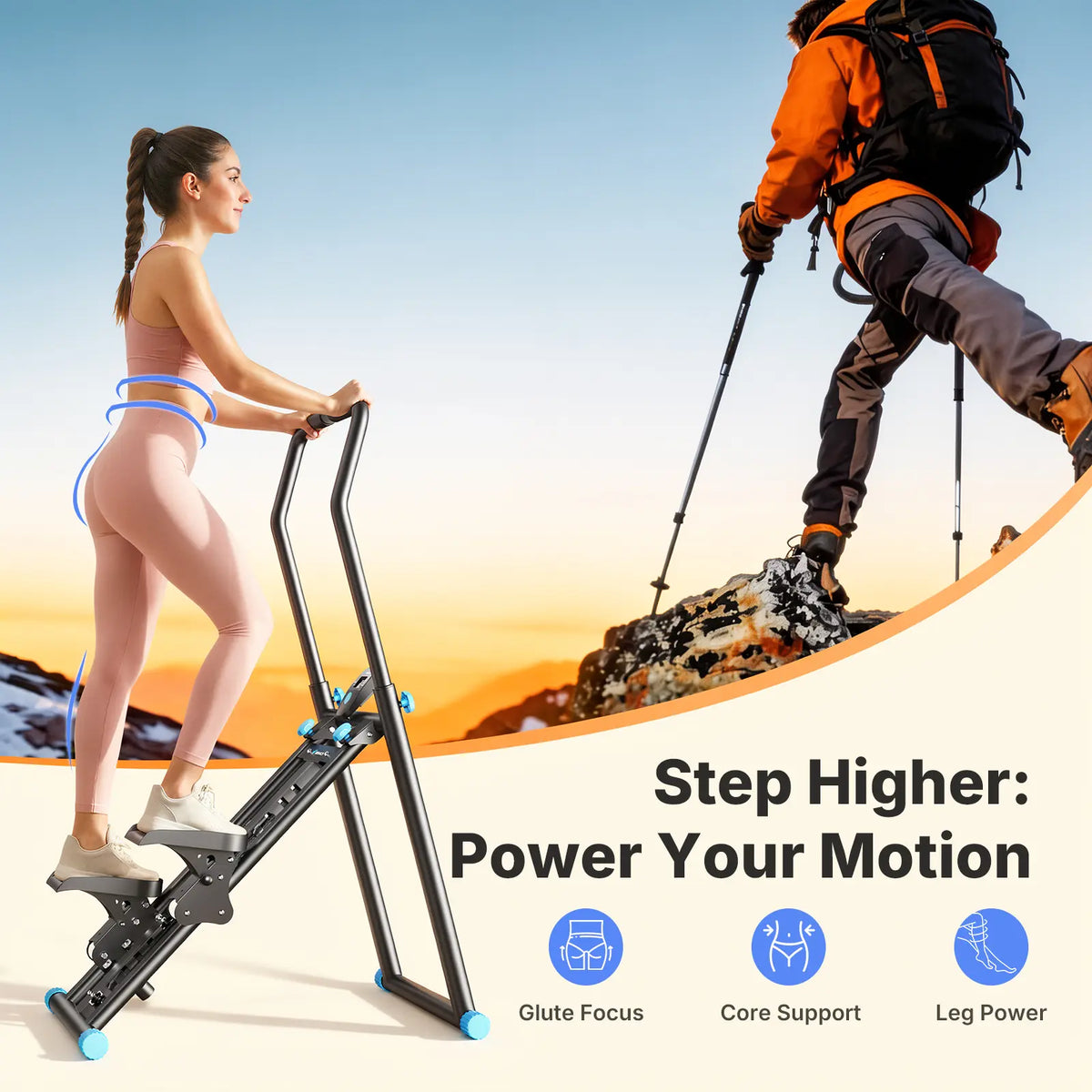 Merach Stair Stepper with Handlebar for Full-Body Workout,330Lbs Capacity, Compact Cardio Climber Exercise Machinewith Adjustable Pedals, Vertical Climber, Outdoorfun for Home Gym Backtoschool