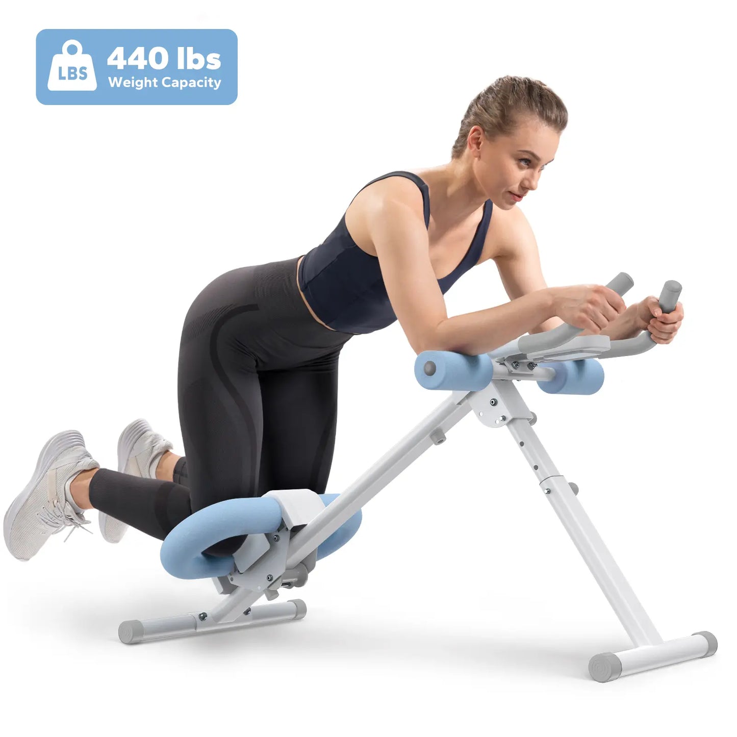 Merach Adjustable Ab Trainer Machine with LCD Monitor, Foldable Ab Exercise Machine for Abs, Arm, Leg, Buttocks Shaper, Core & Ab Trainer at Home Gym for Women, Workout Equipment Backtoschool