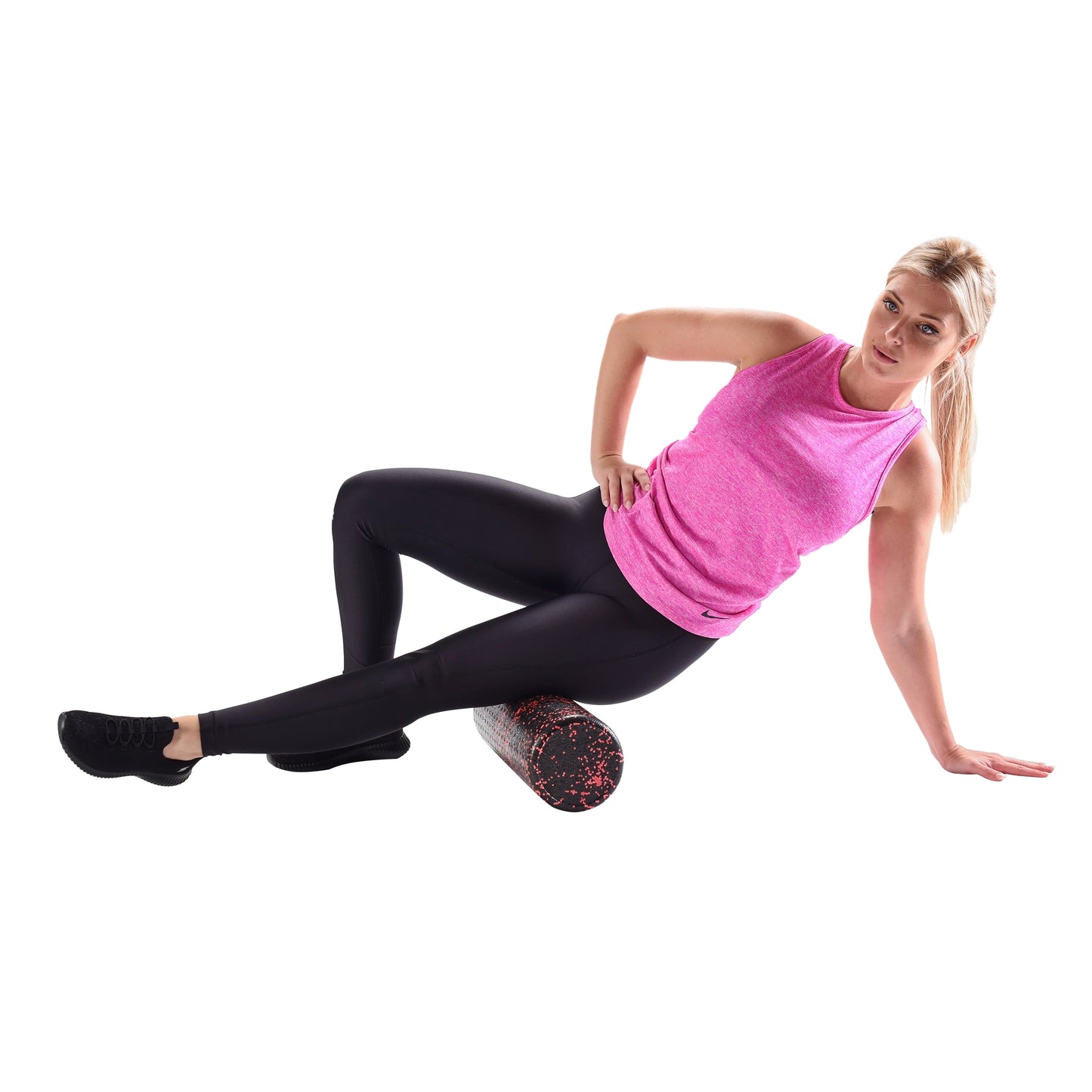 High-Density Foam Roller, 18 In, Red/Black